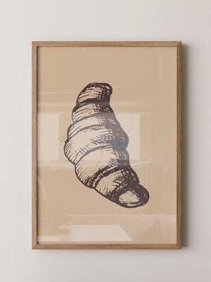Croissant Vintage-Skizze Beige