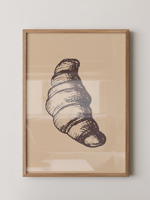 Croissant Vintage-Skizze Beige
