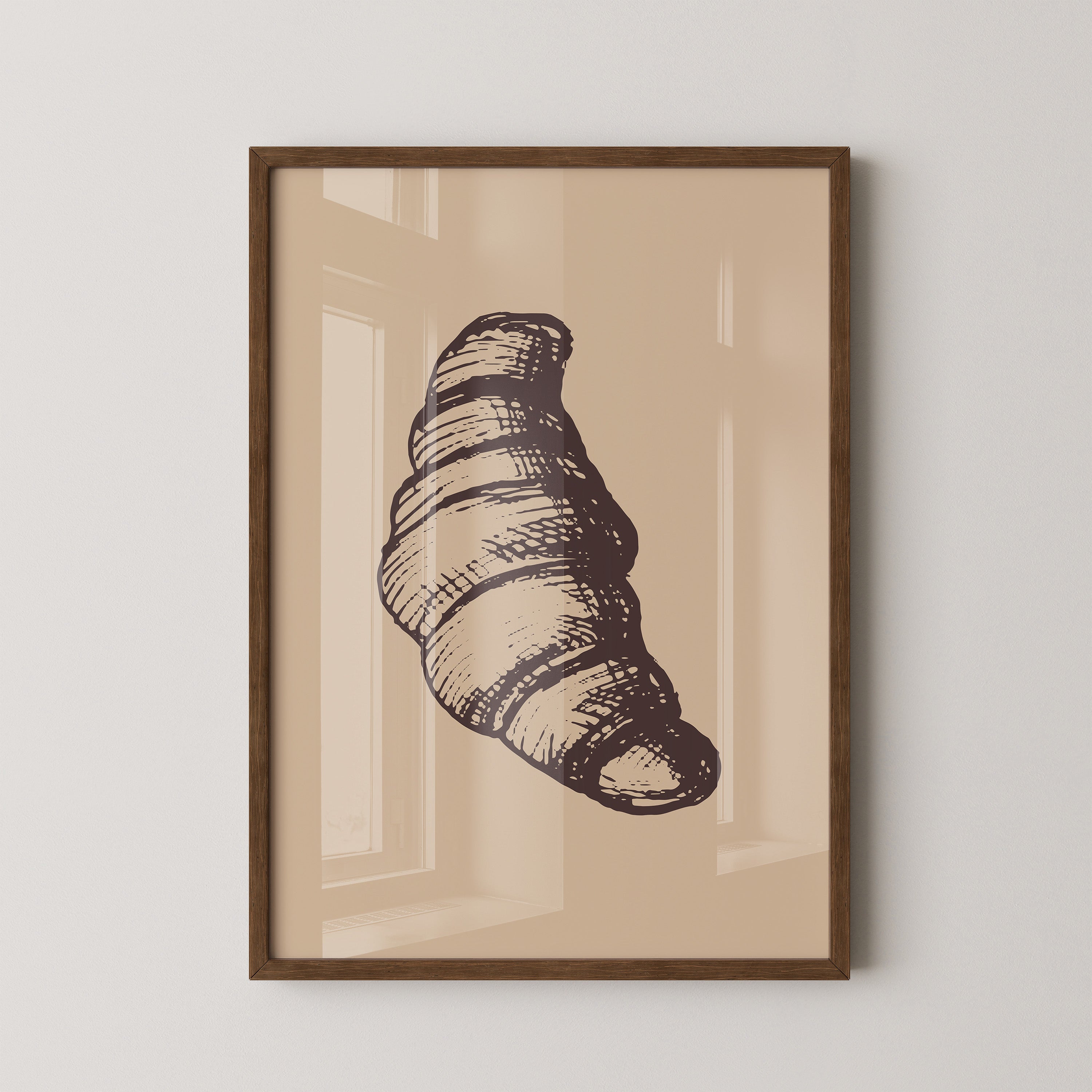 Croissant Vintage-Skizze Beige