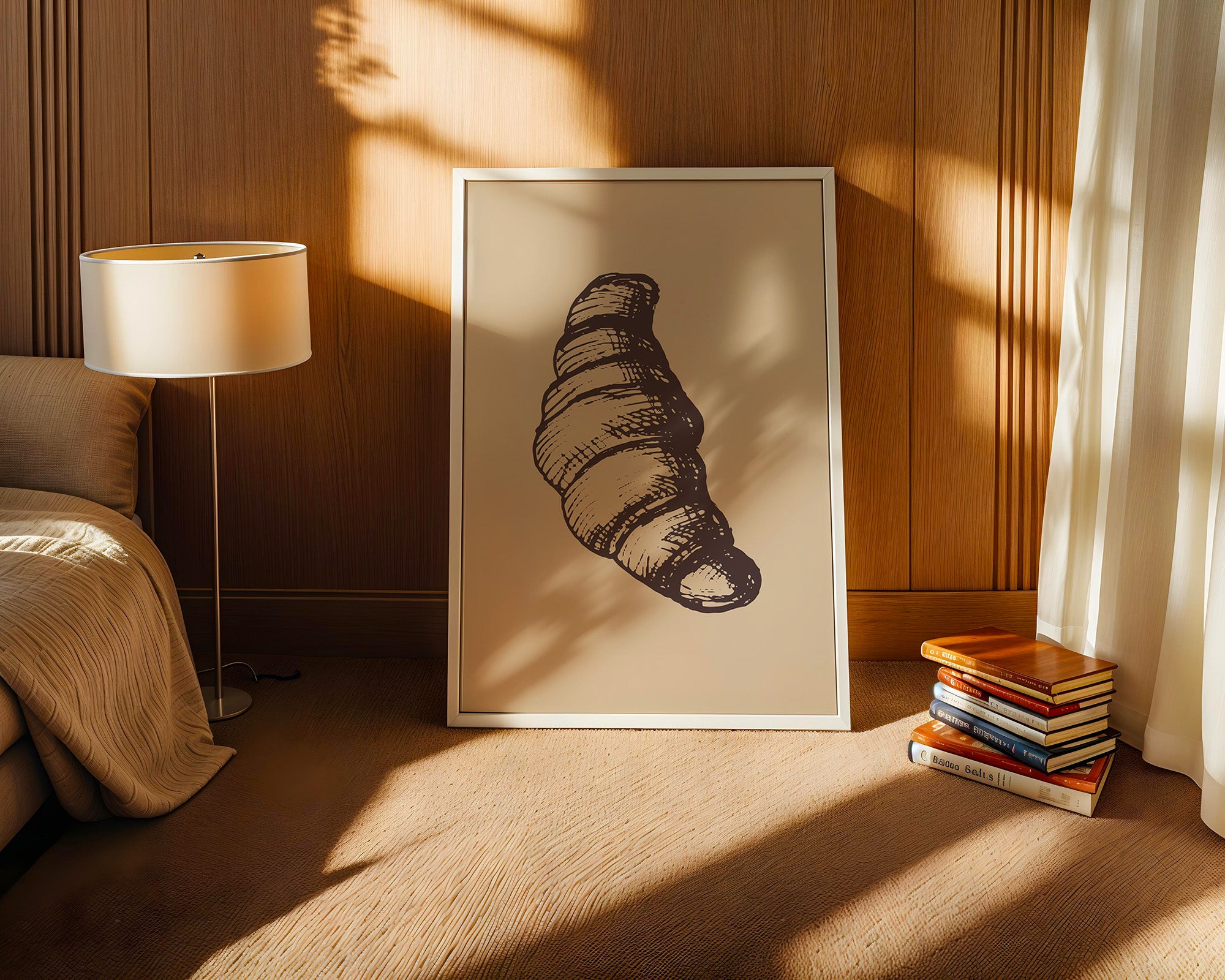 Croissant Vintage-Skizze Beige