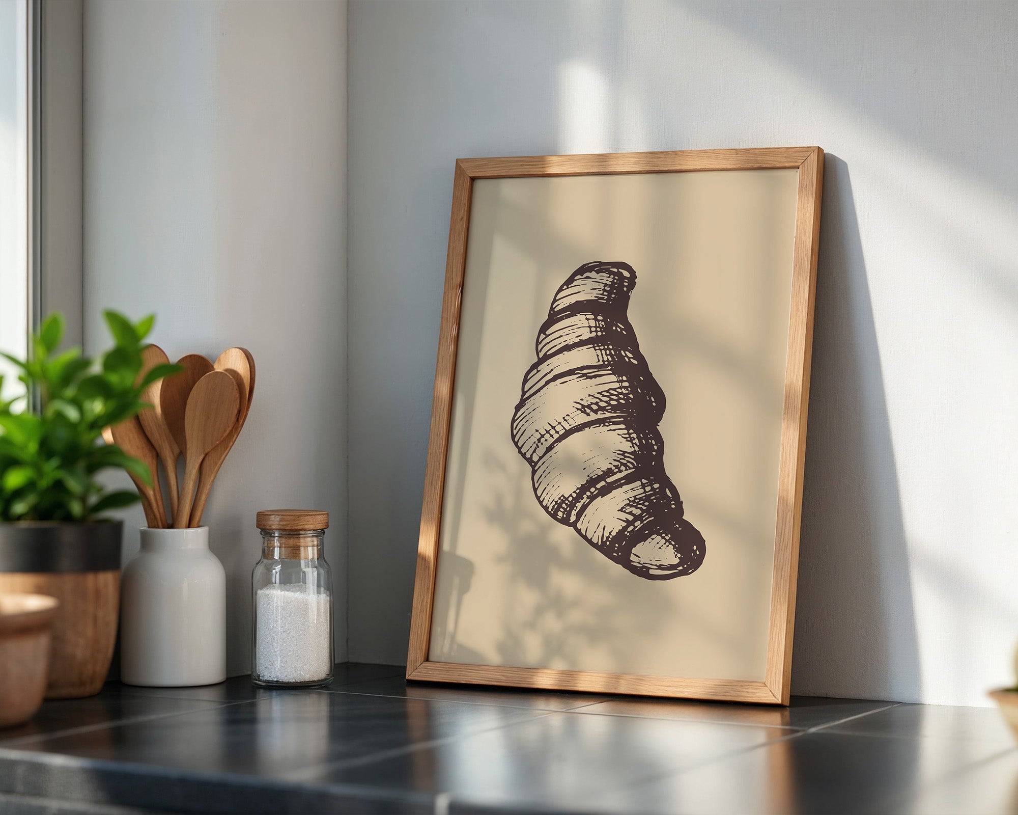 Croissant Vintage-Skizze Beige