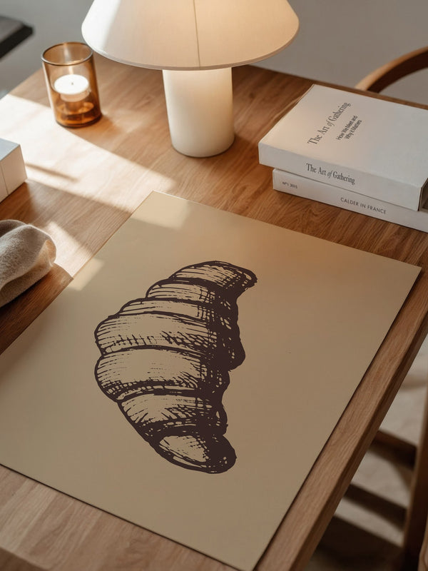 Croissant Vintage-Skizze Beige