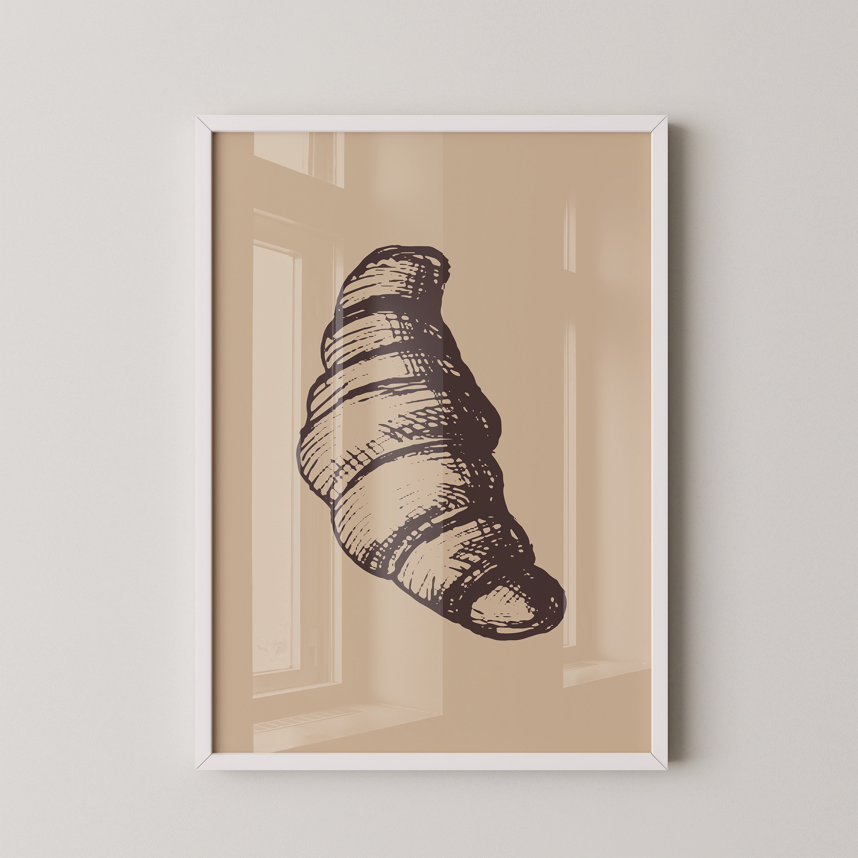 Croissant Vintage-Skizze Beige