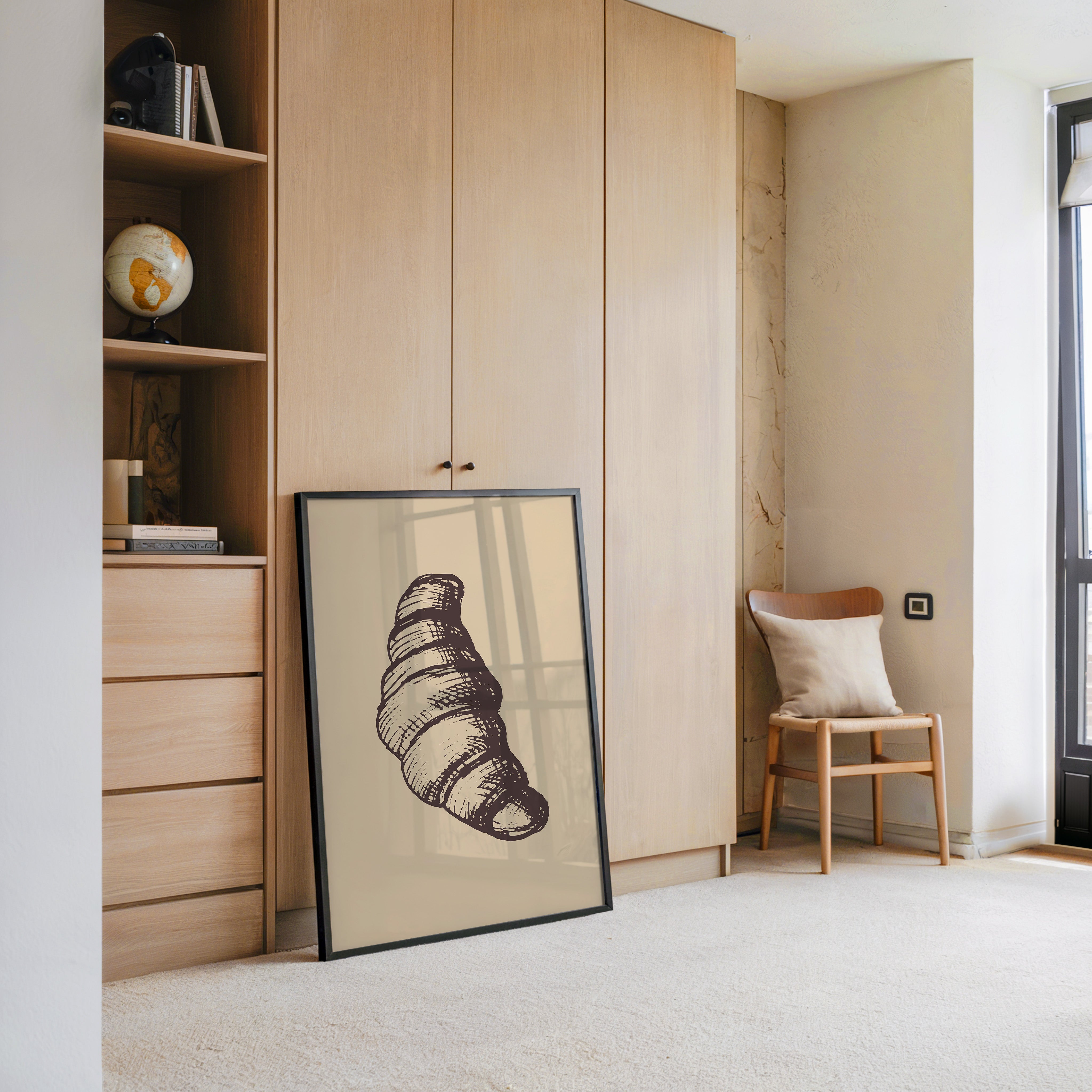 Croissant Vintage-Skizze Beige
