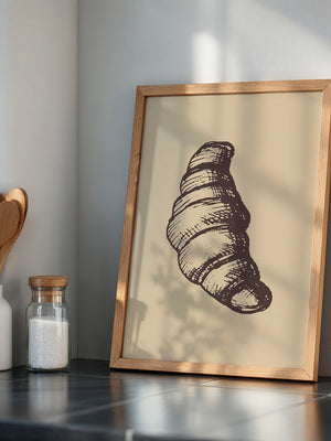 Croissant Vintage-Skizze Beige