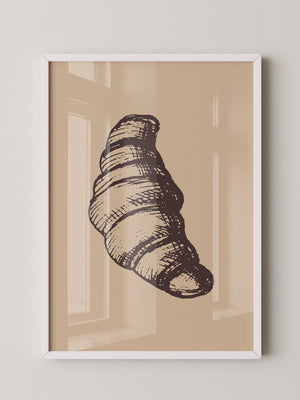 Croissant Vintage-Skizze Beige