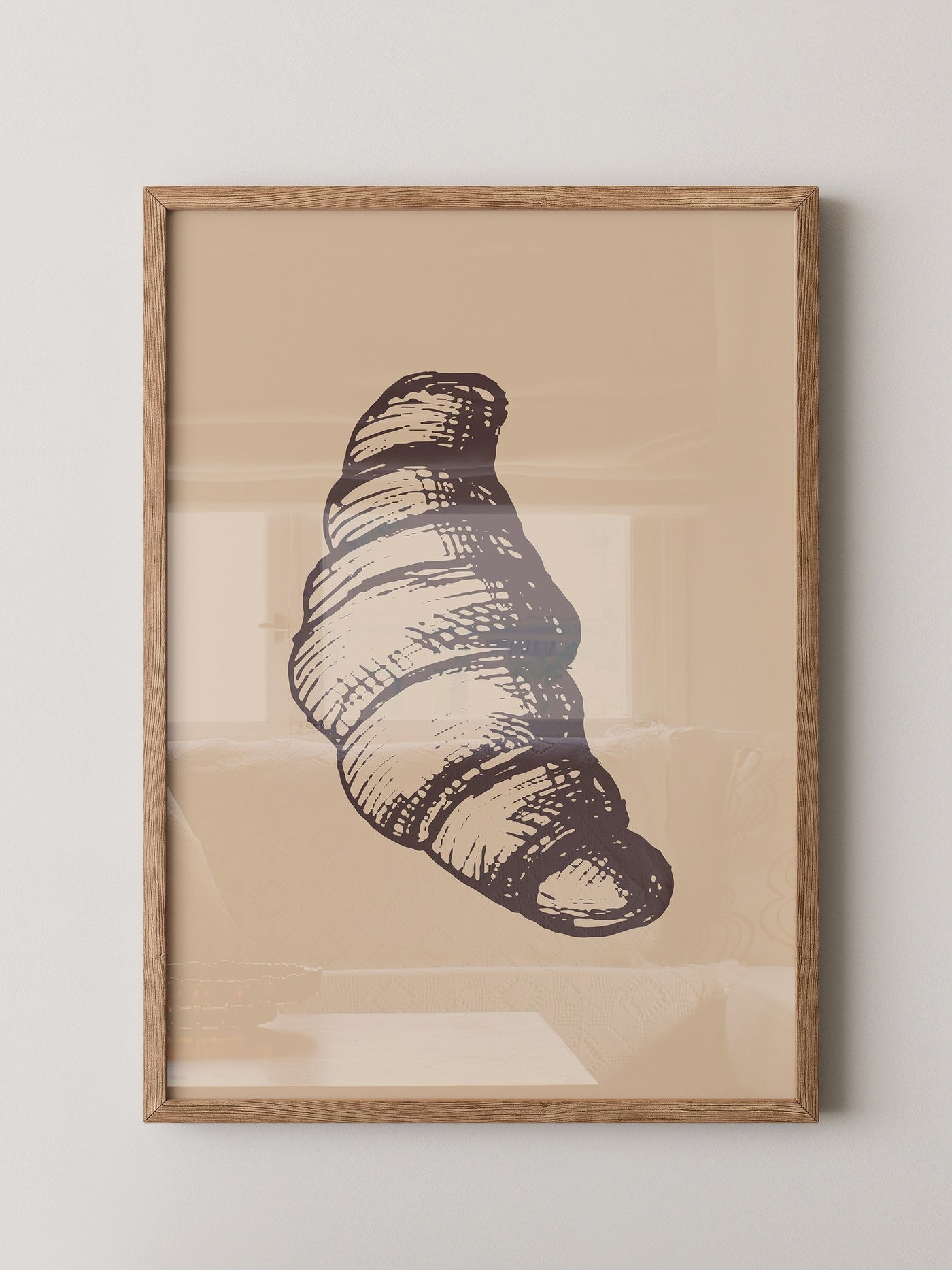 Croissant Vintage-Skizze Beige