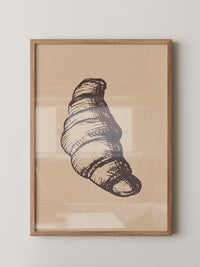 Croissant Vintage-Skizze Beige
