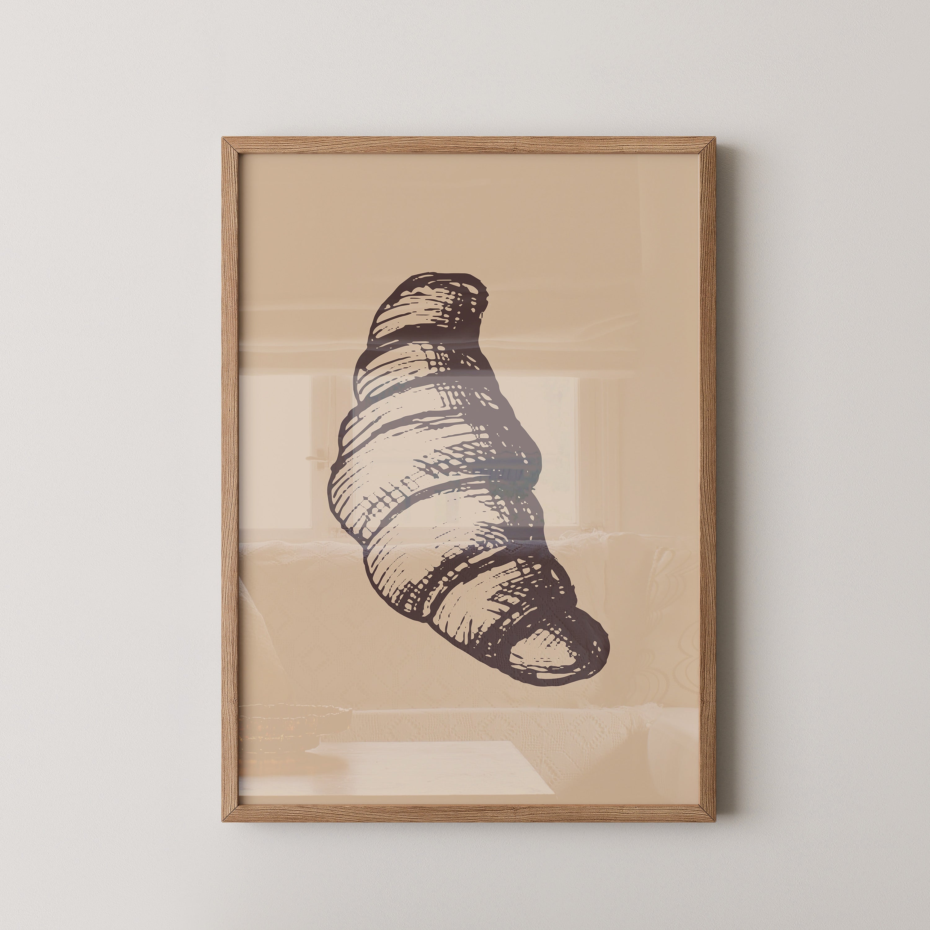Croissant Vintage-Skizze Beige