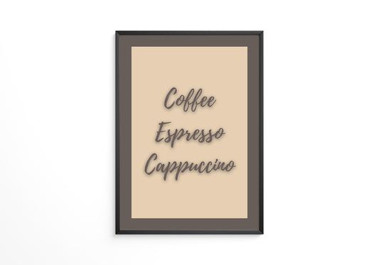 Kaffeegenuss Schriftart Braun