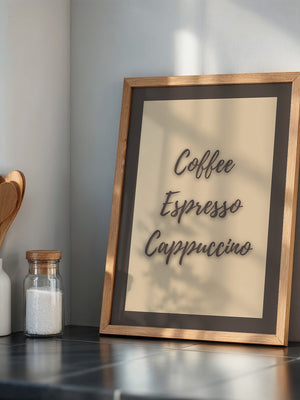 Kaffeegenuss Schriftart Braun
