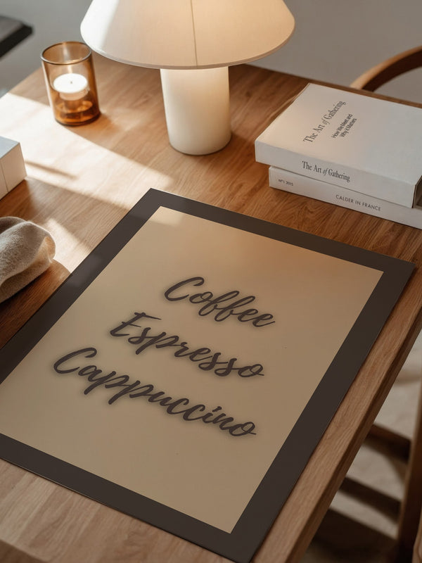 Kaffeegenuss Schriftart Braun