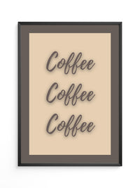 Kaffee Schriftzug Dreifach Braun