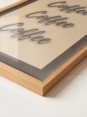 Kaffee Schriftzug Dreifach Braun