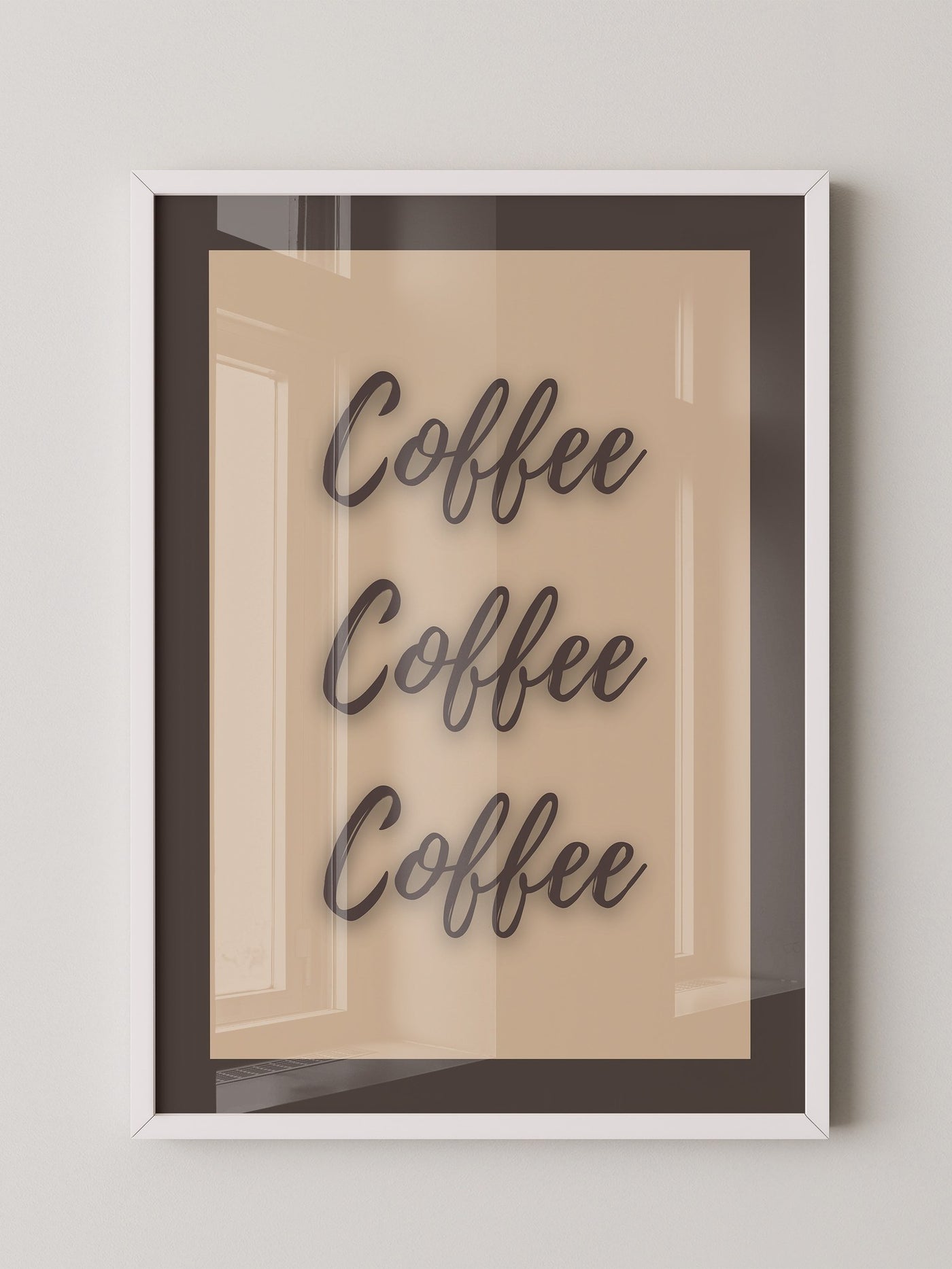 Kaffee Schriftzug Dreifach Braun