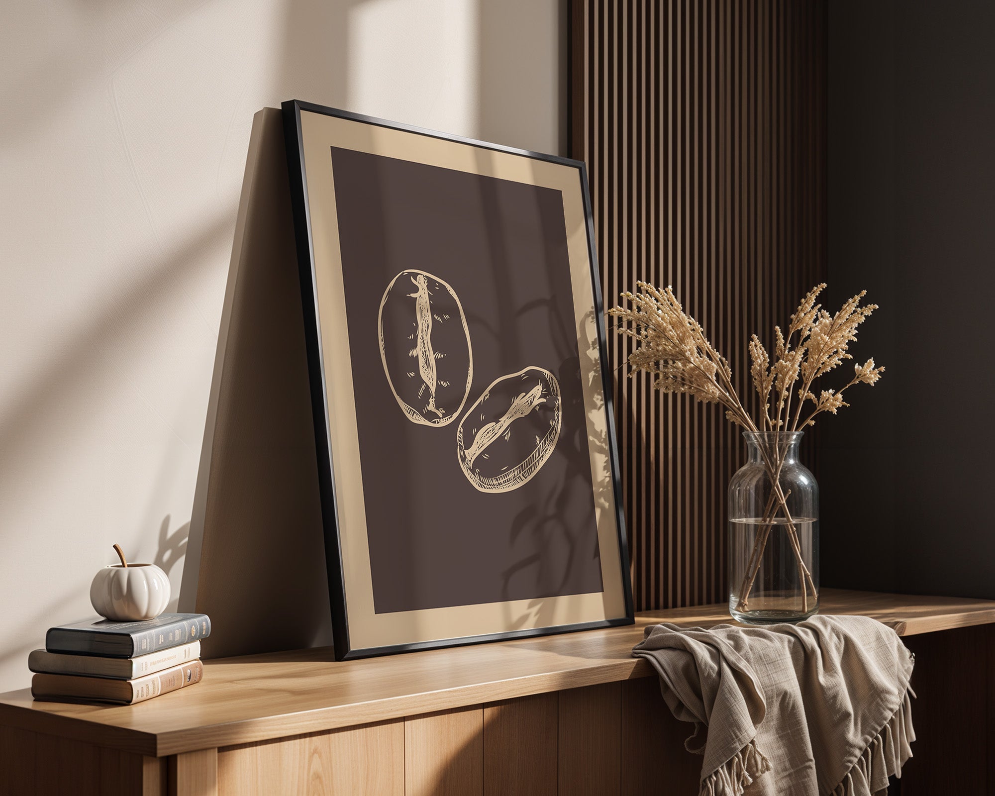 Kaffeebohnen Skizze Braun Beige