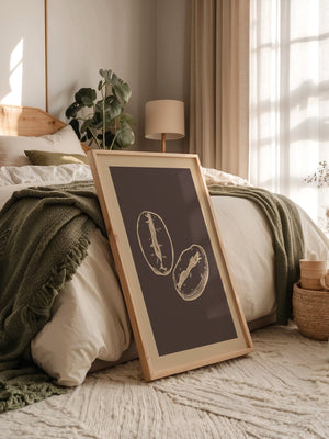 Kaffeebohnen Skizze Braun Beige