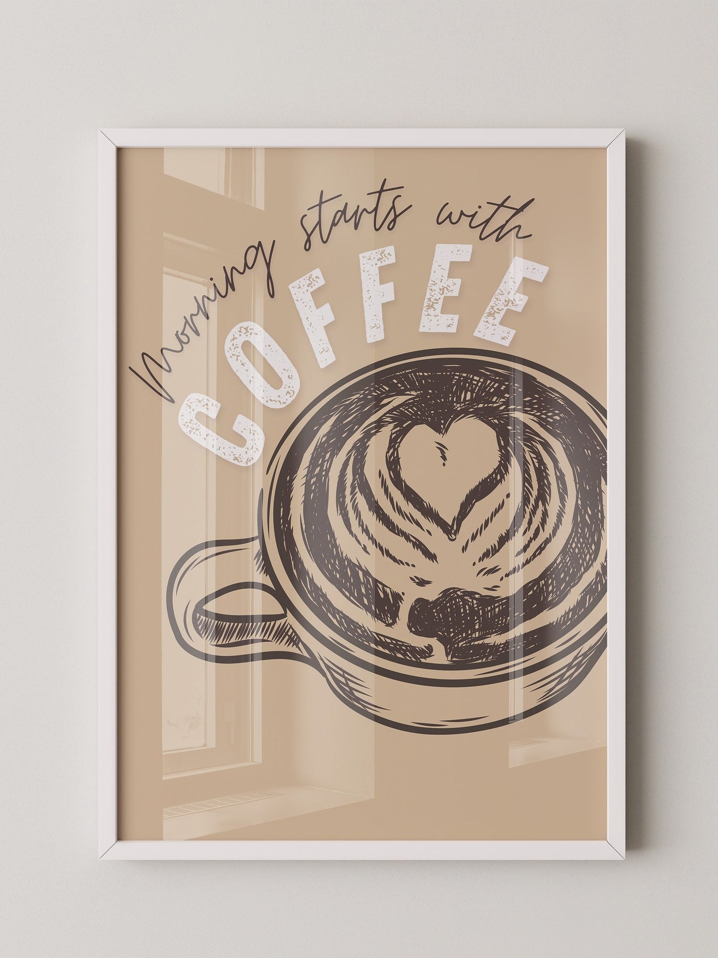 Kaffeetasse Herz Skizze Retro