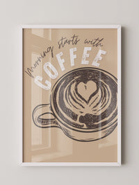 Kaffeetasse Herz Skizze Retro