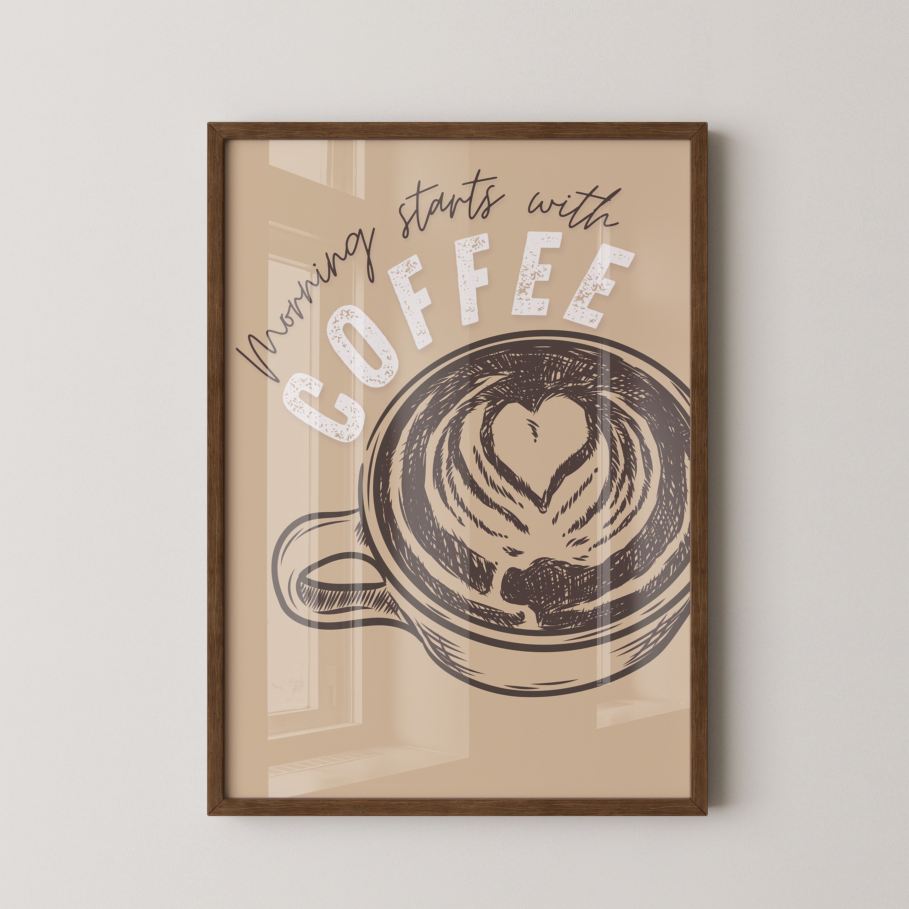 Kaffeetasse Herz Skizze Retro