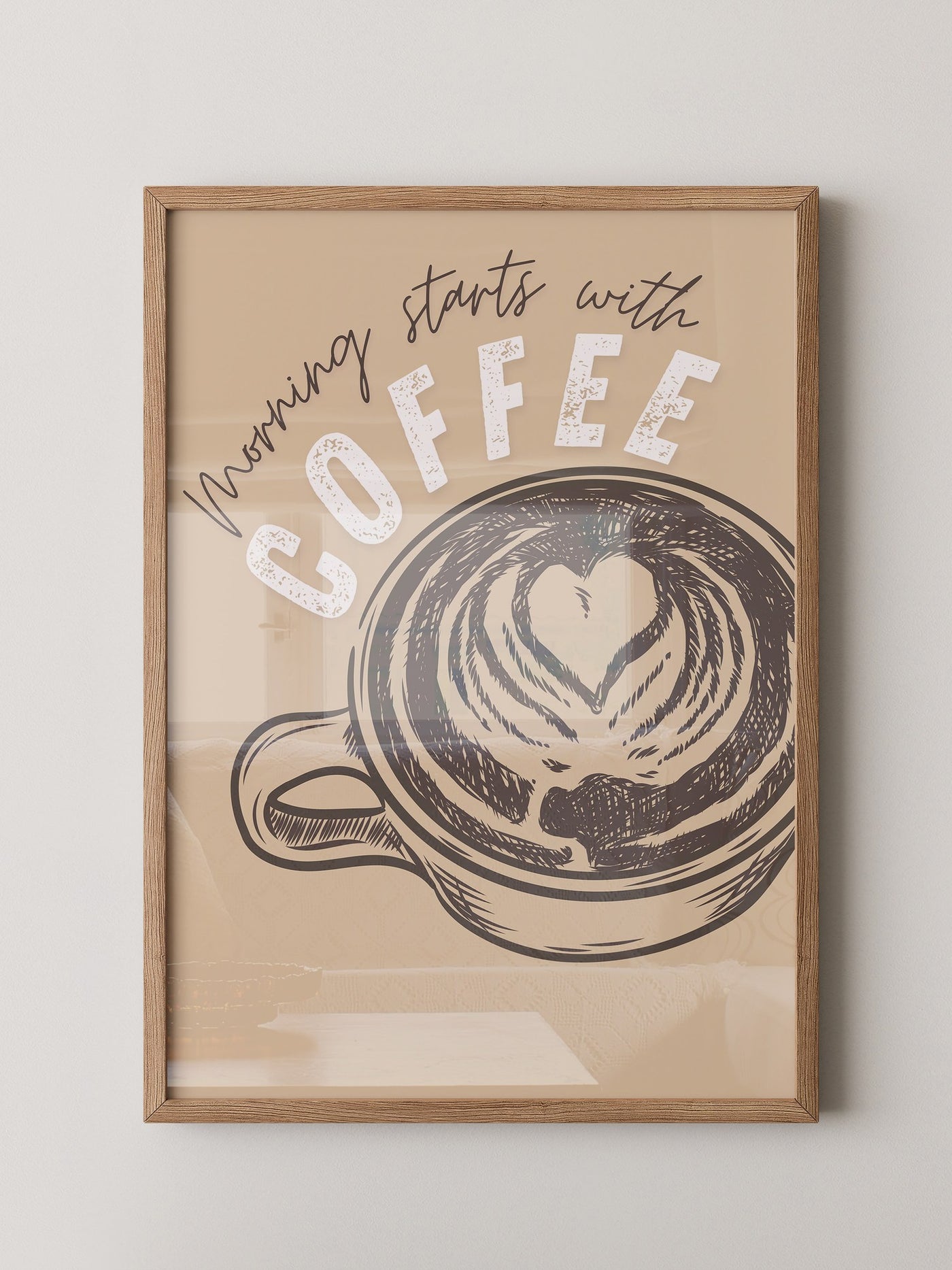 Kaffeetasse Herz Skizze Retro