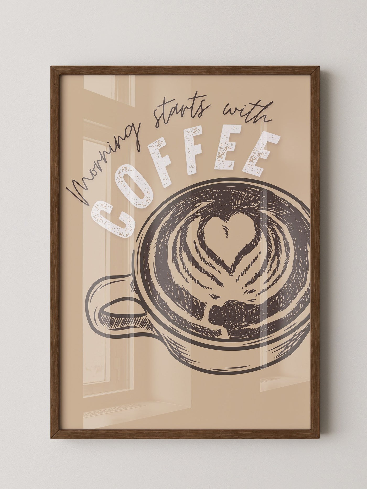 Kaffeetasse Herz Skizze Retro