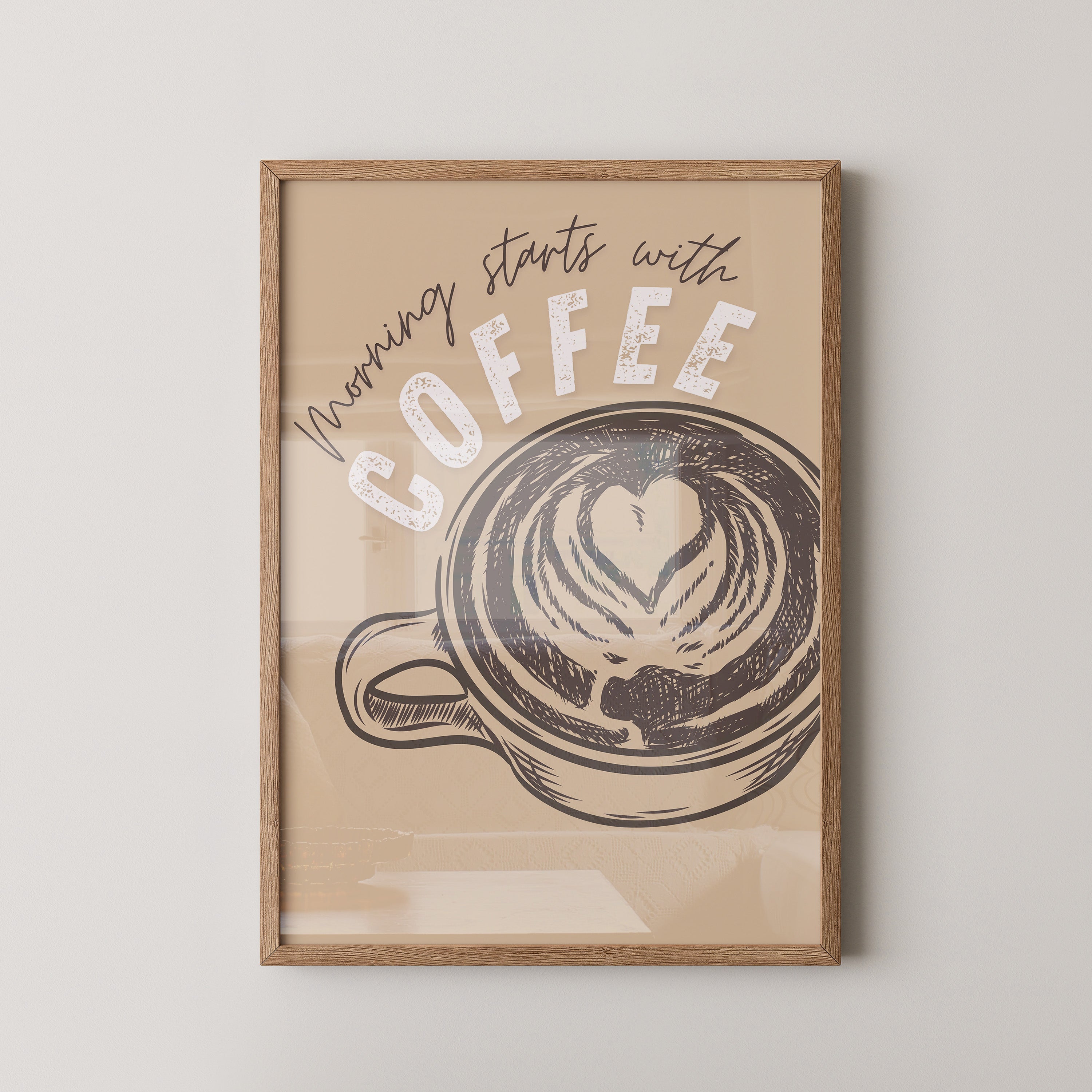 Kaffeetasse Herz Skizze Retro