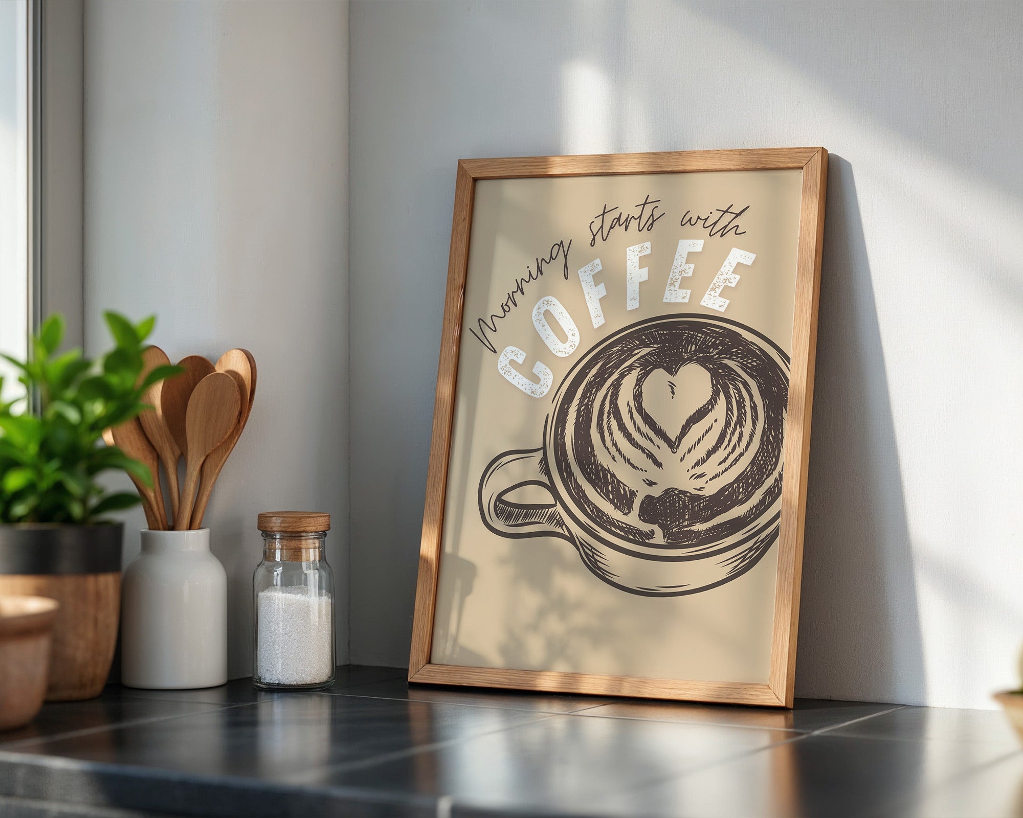 Kaffeetasse Herz Skizze Retro