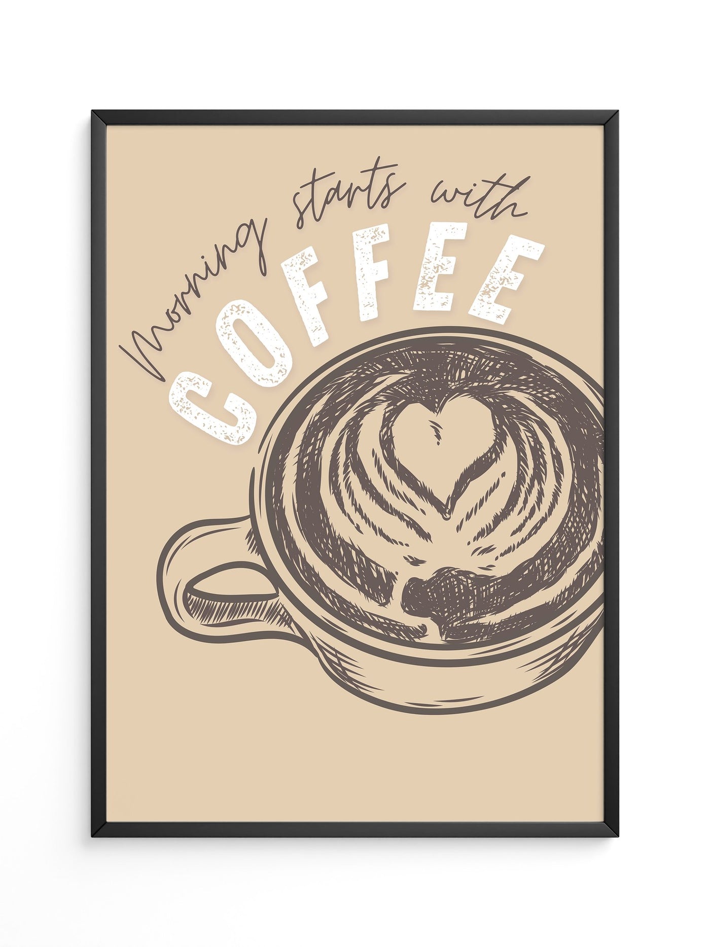 Kaffeetasse Herz Skizze Retro