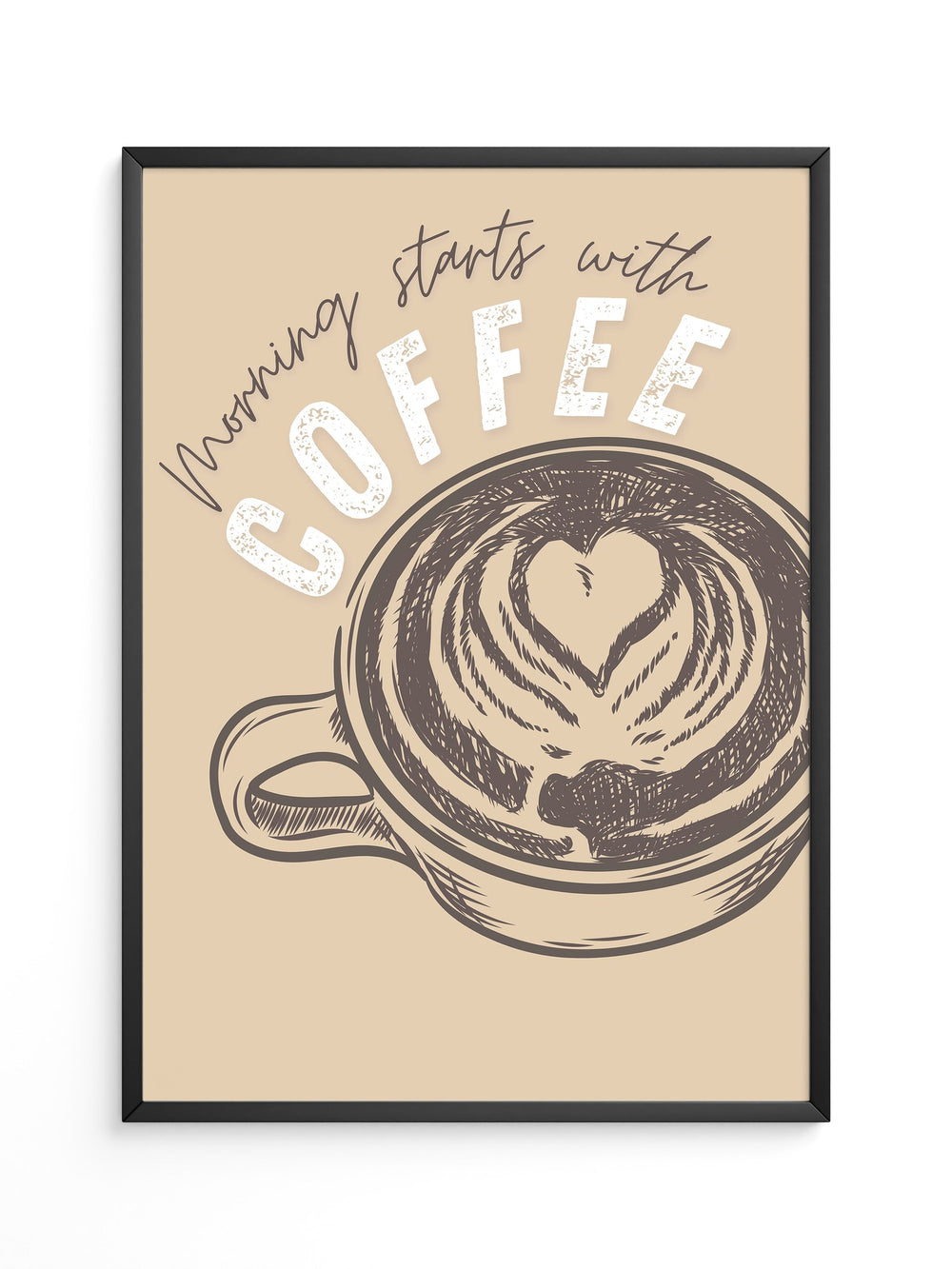 Kaffeetasse Herz Skizze Retro