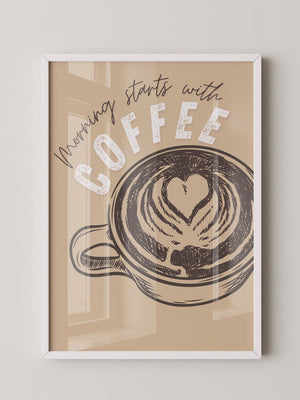 Kaffeetasse Herz Skizze Retro