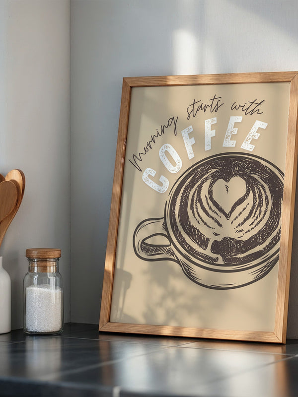 Kaffeetasse Herz Skizze Retro