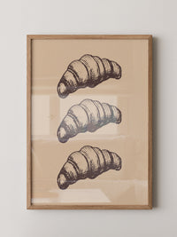 Croissants Vintage Zeichnung