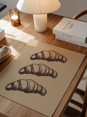 Croissants Vintage Zeichnung