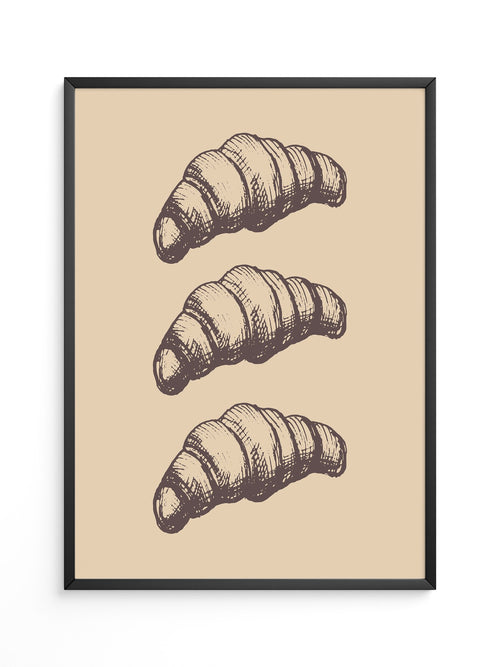Croissants Vintage Zeichnung