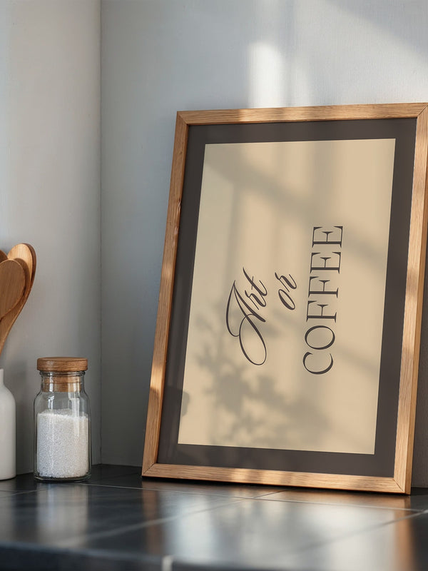 Kaffee Schrift diagonale Typografie
