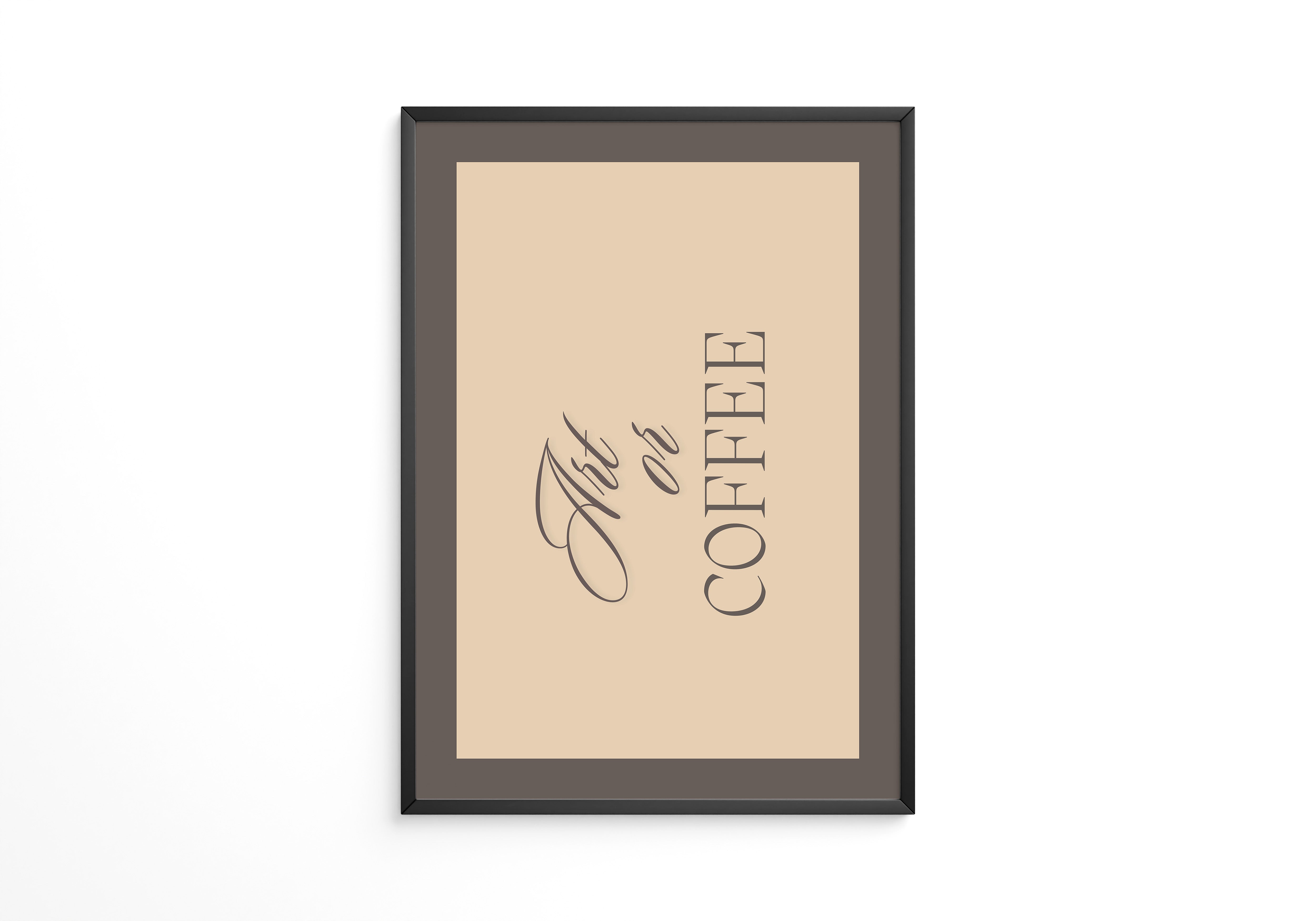 Kaffee Schrift diagonale Typografie