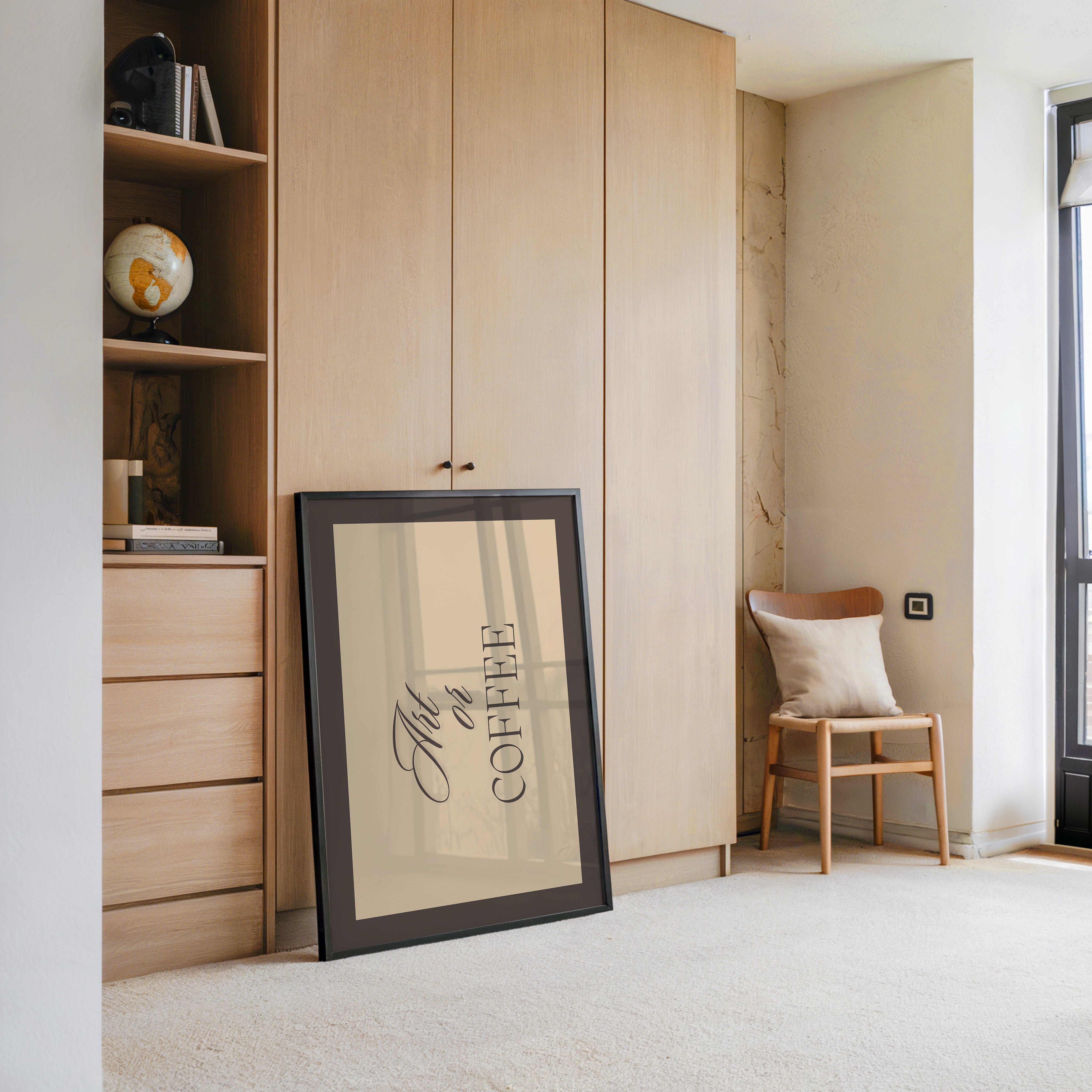 Kaffee Schrift diagonale Typografie