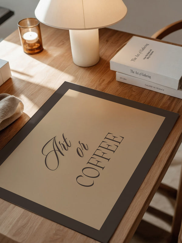 Kaffee Schrift diagonale Typografie