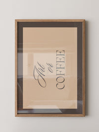 Kaffee Schrift diagonale Typografie
