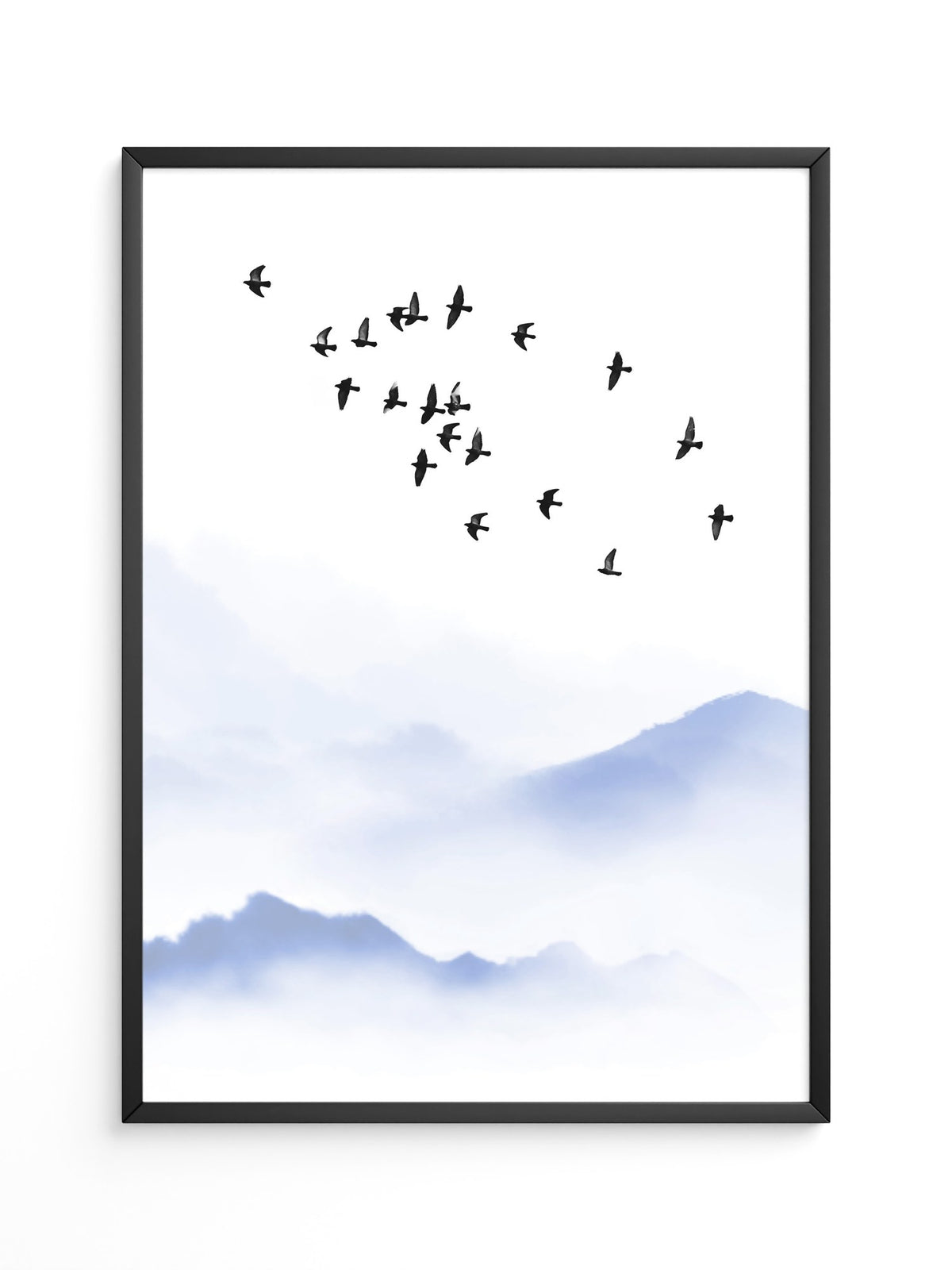 Vogelzug Nebel Aquarell