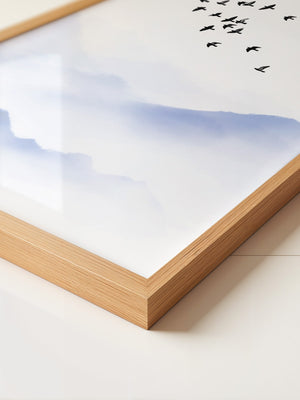 Vogelzug Nebel Aquarell