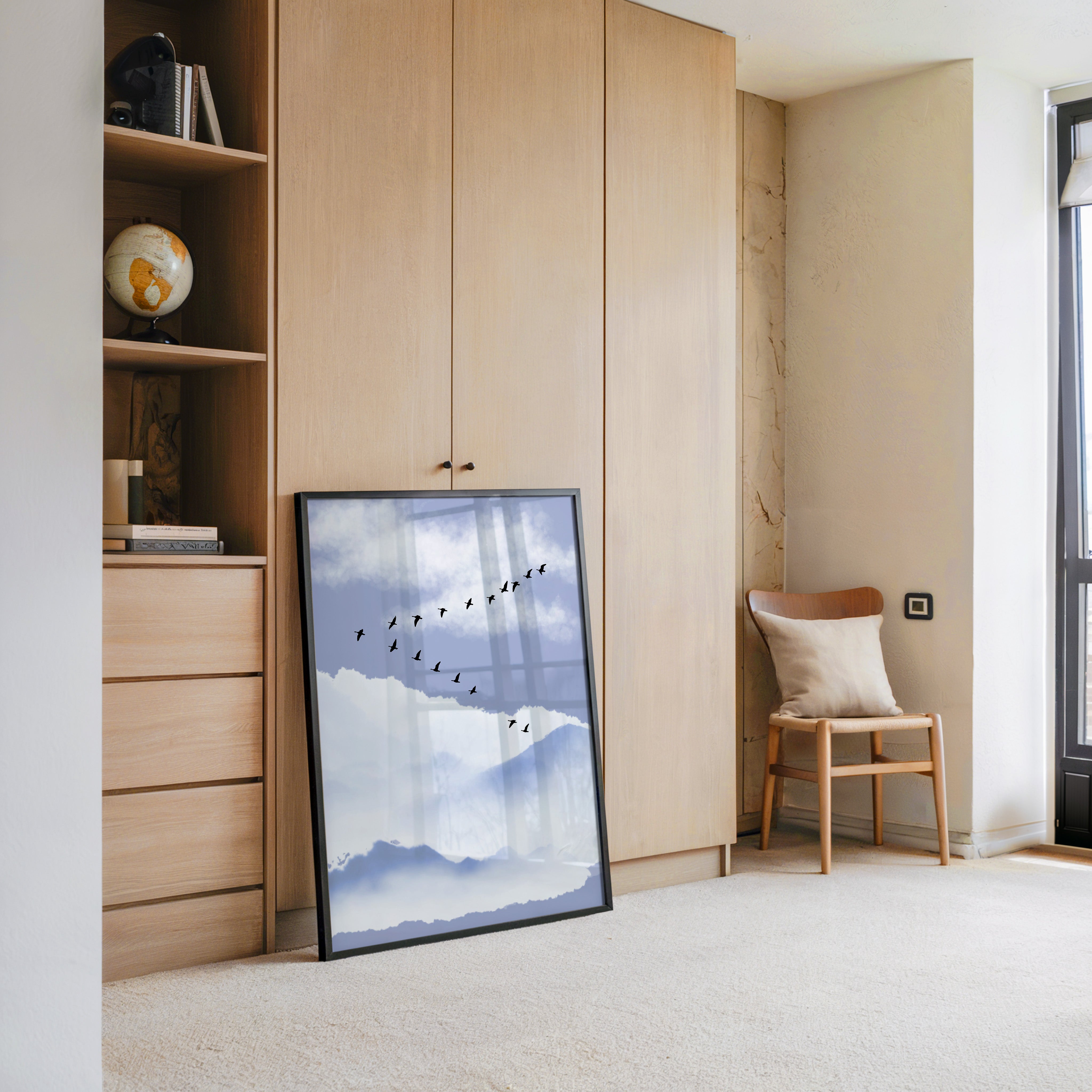 Vögel Formation Himmel Silhouette