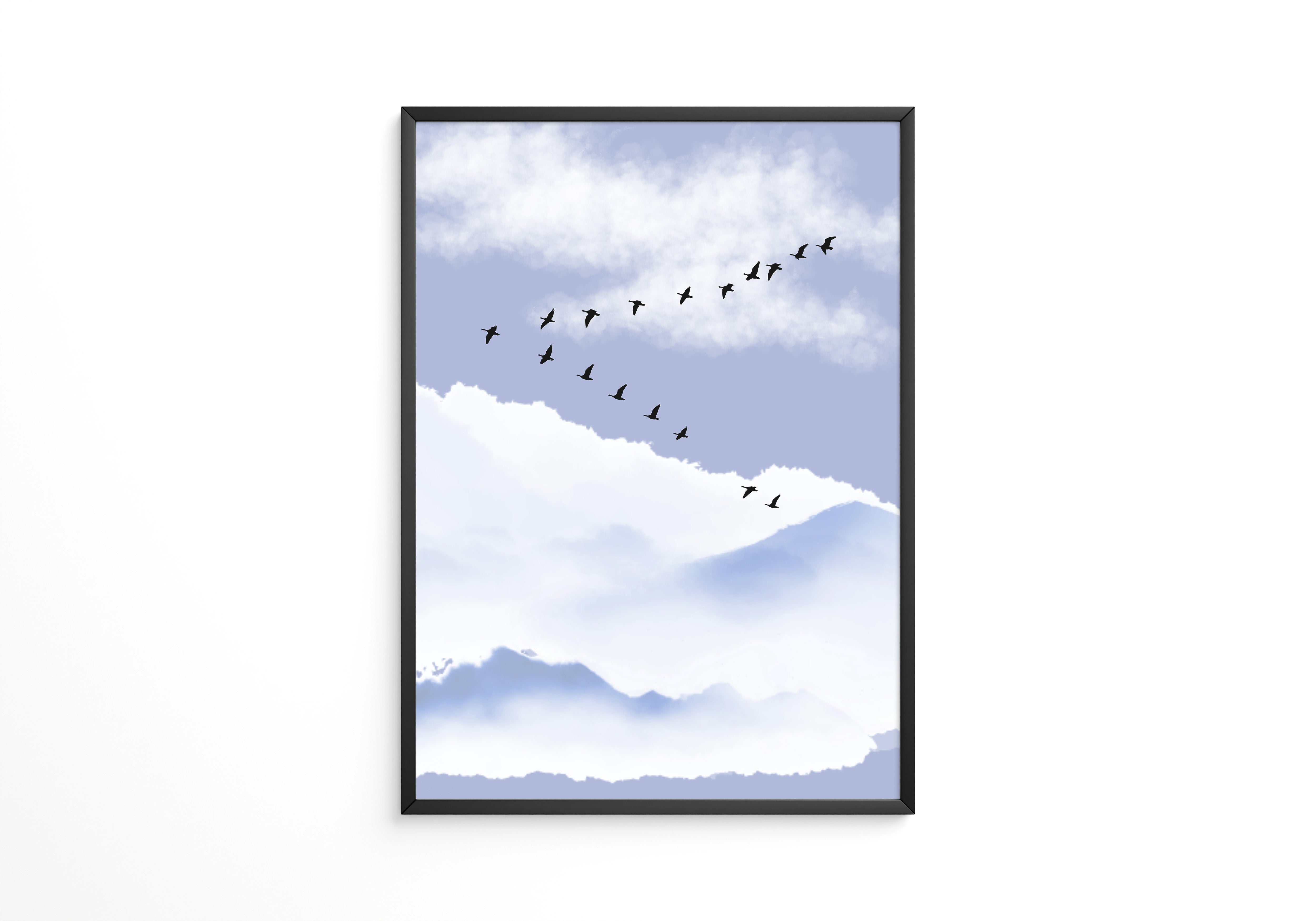 Vögel Formation Himmel Silhouette