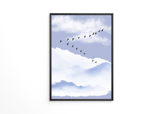 Vögel Formation Himmel Silhouette