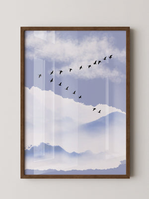 Vögel Formation Himmel Silhouette