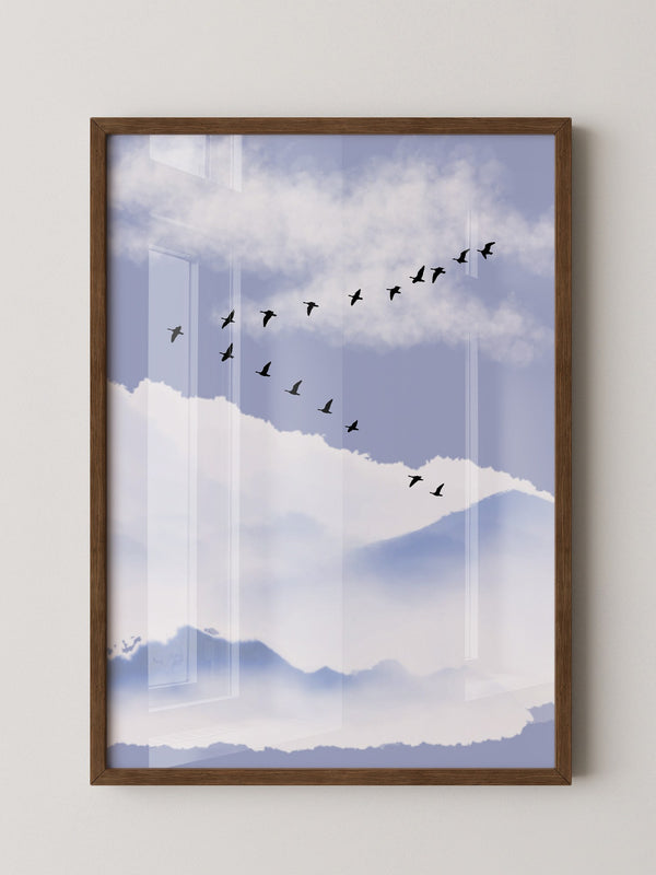 Vögel Formation Himmel Silhouette