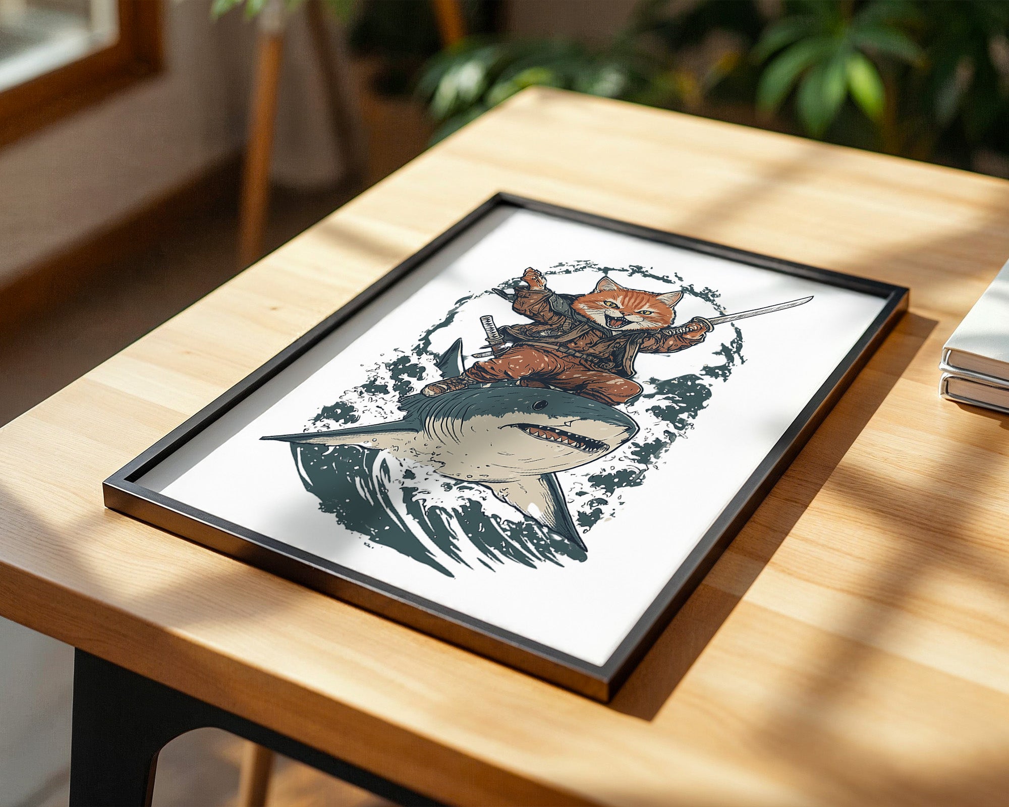 Katzenpirat auf Hai Comic Abenteuer