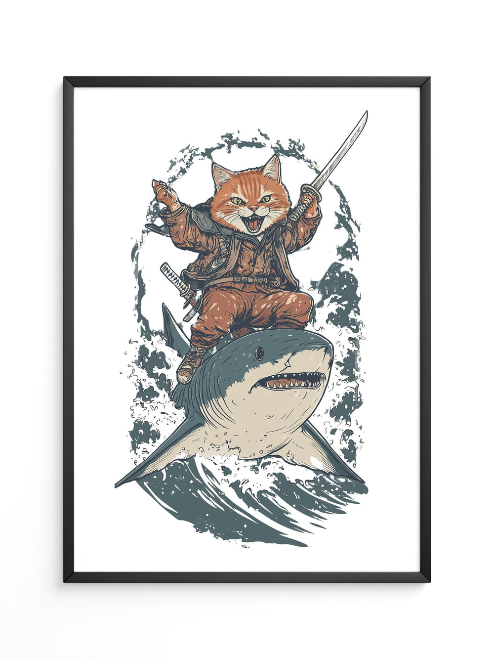 Katzenpirat auf Hai Comic Abenteuer