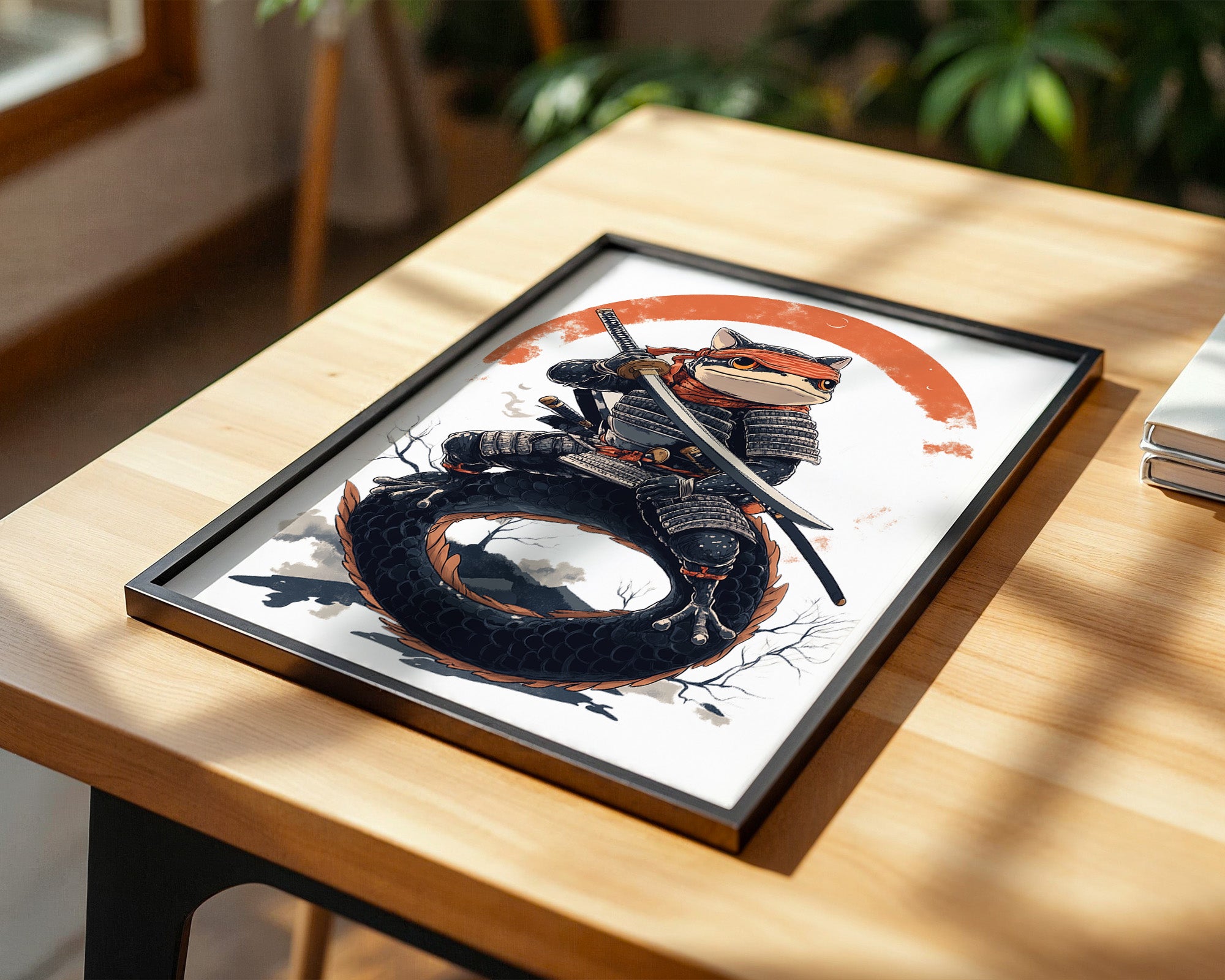 Samurai Kater im Manga Stil